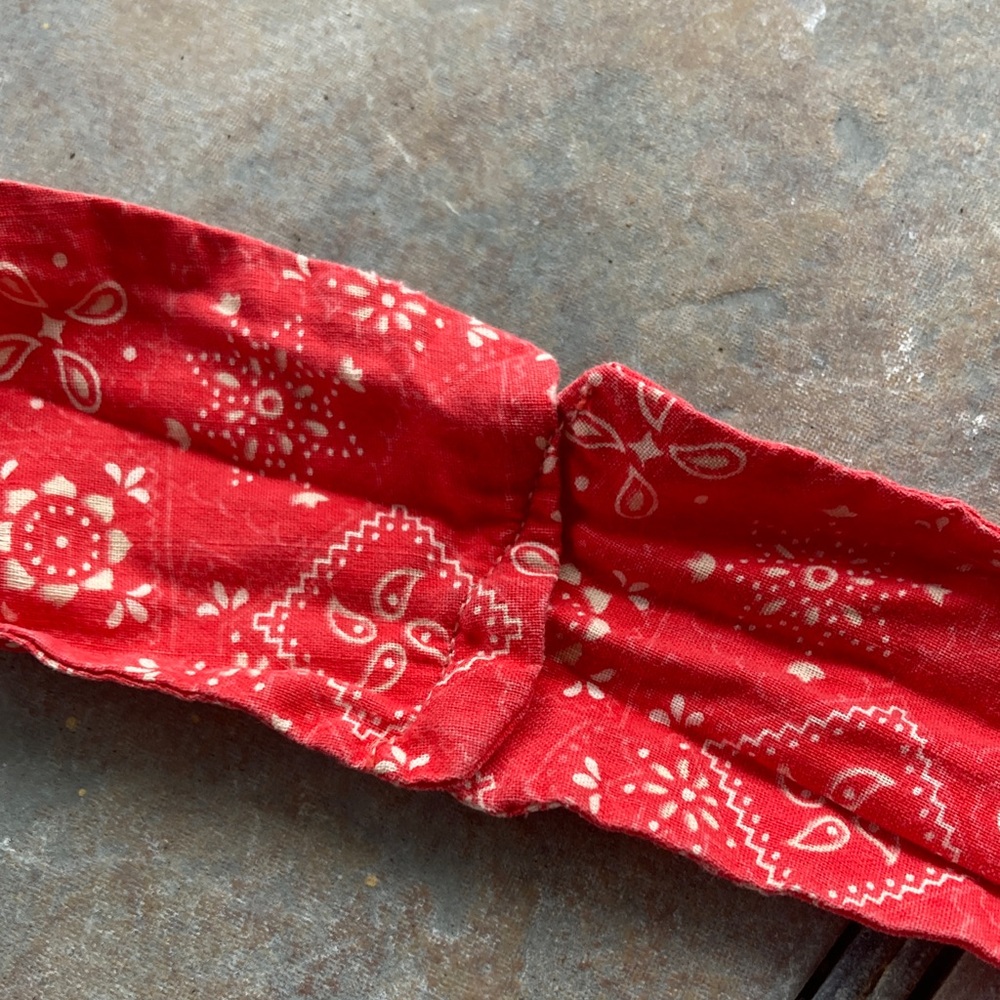 Y2K Vintage. Red Bandana Print Halter Top - Picture 4 of 7